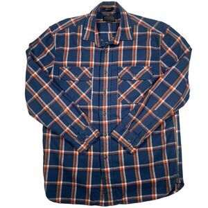 Pendleton Burnside‎ Dual Pocket Plaid Cotton Flannel Blue Men's Medium